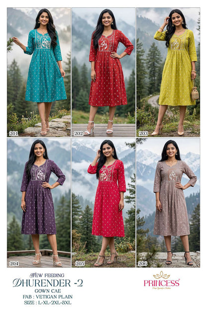 Dhurender 2 Princess Creation Vetican Feeding Kurtis Manufacturer