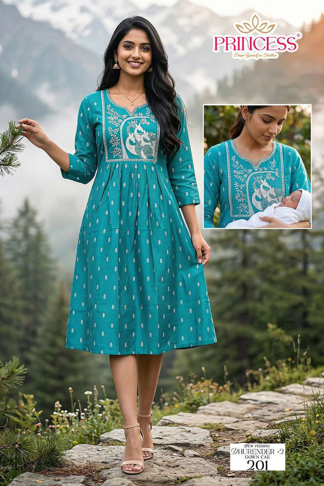 Dhurender 2 Princess Creation Vetican Feeding Kurtis Manufacturer