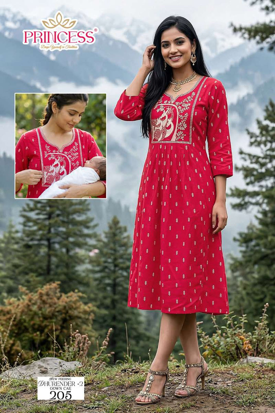 Dhurender 2 Princess Creation Vetican Feeding Kurtis Manufacturer