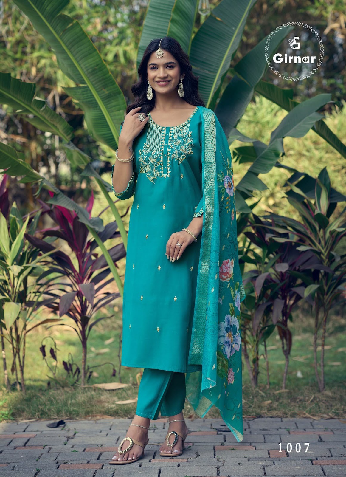Dhvani Vol 1 Girnar Roman Silk Readymade Pant Style Suits Manufacturer Gujarat