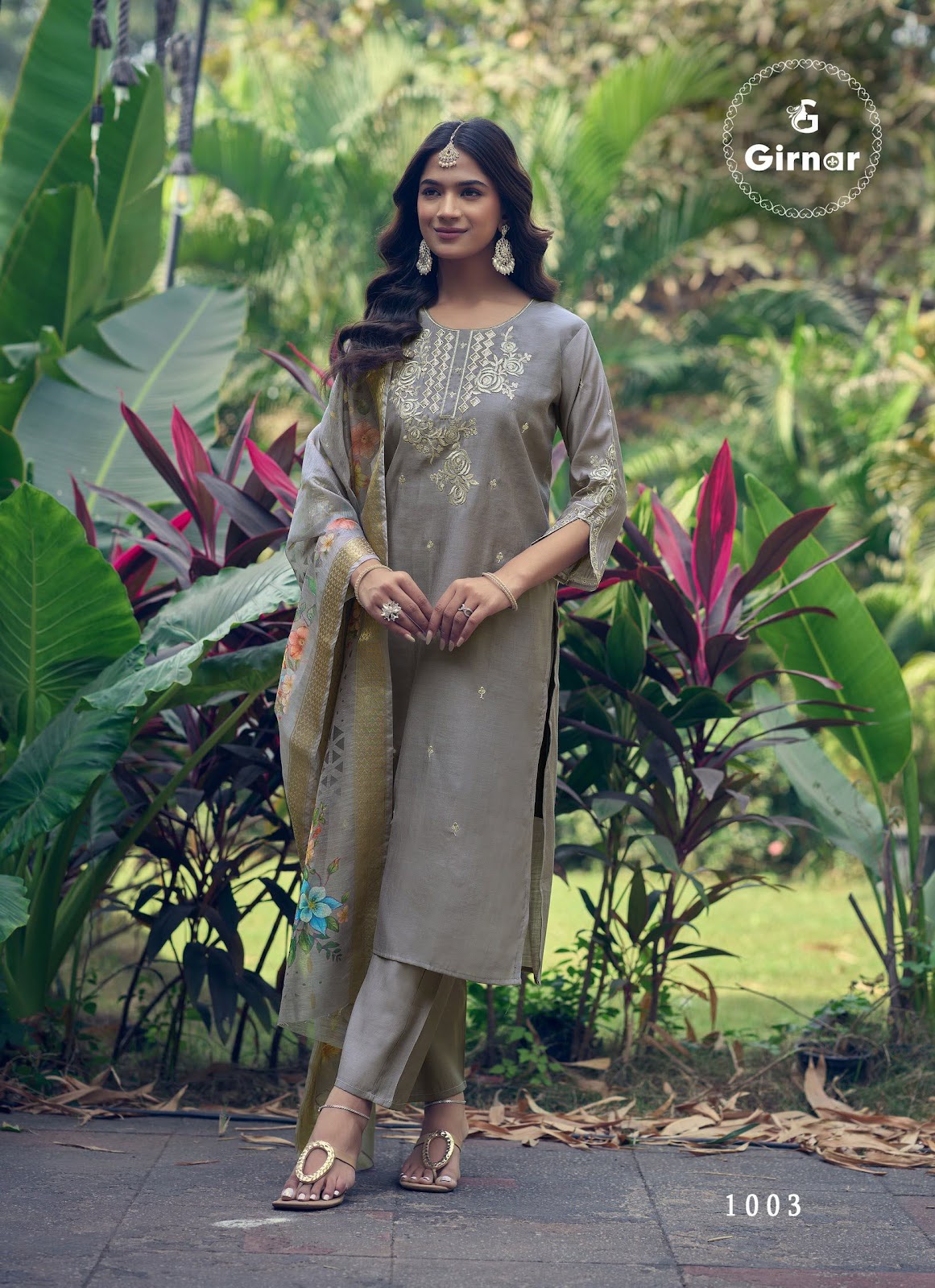 Dhvani Vol 1 Girnar Roman Silk Readymade Pant Style Suits Manufacturer Gujarat