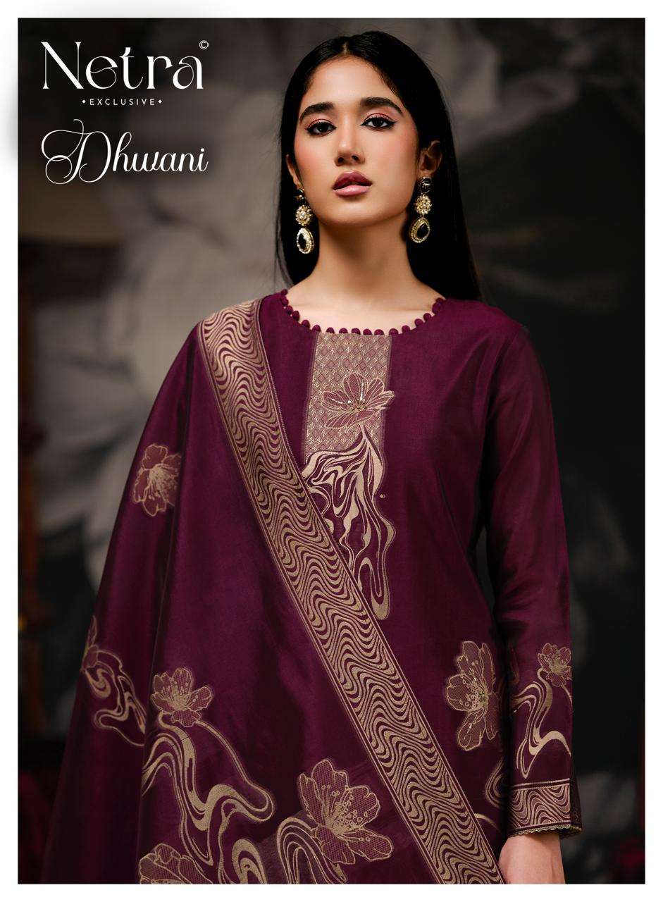 Dhwani Netra Woven Silk Pant Style Suits Wholesaler Gujarat