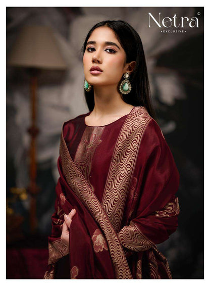 Dhwani Netra Woven Silk Pant Style Suits Wholesaler Gujarat