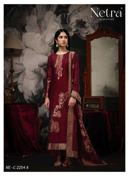 Dhwani Netra Woven Silk Pant Style Suits Wholesaler Gujarat