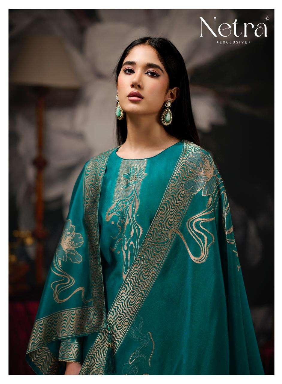 Dhwani Netra Woven Silk Pant Style Suits Wholesaler Gujarat