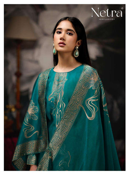Dhwani Netra Woven Silk Pant Style Suits Wholesaler Gujarat