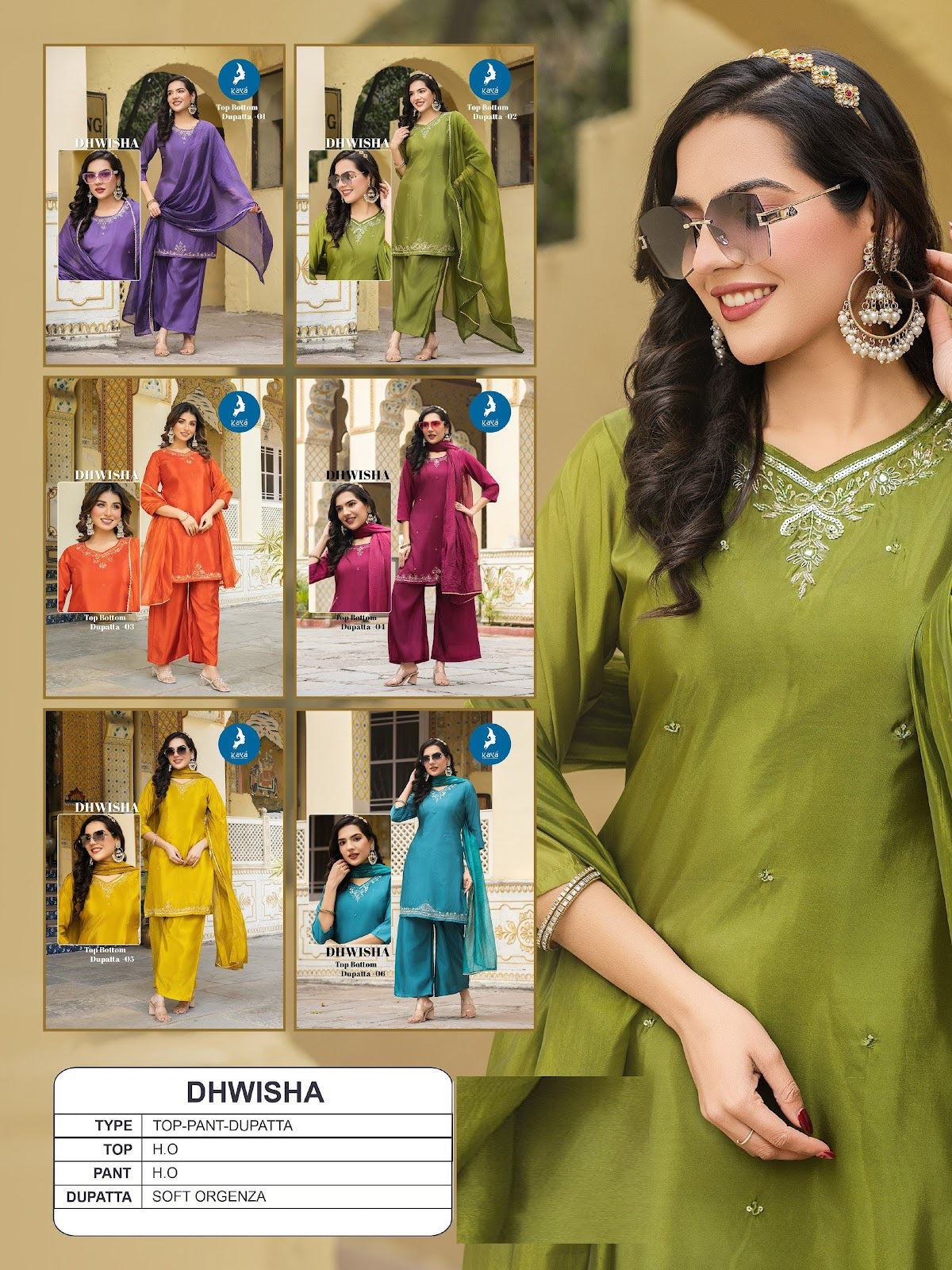 Dhwisha Kaya Readymade Pant Style Suits Exporter India