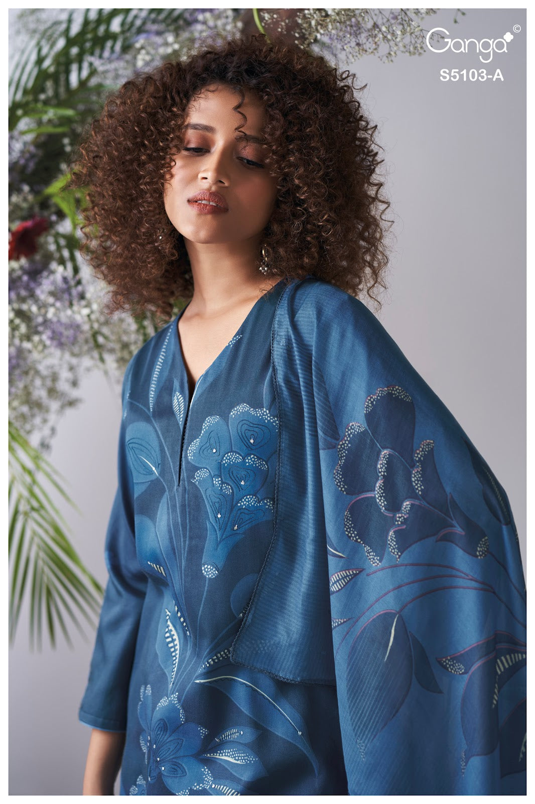 Dhyana S5103 Ganga Cotton Satin Pant Style Suits Supplier
