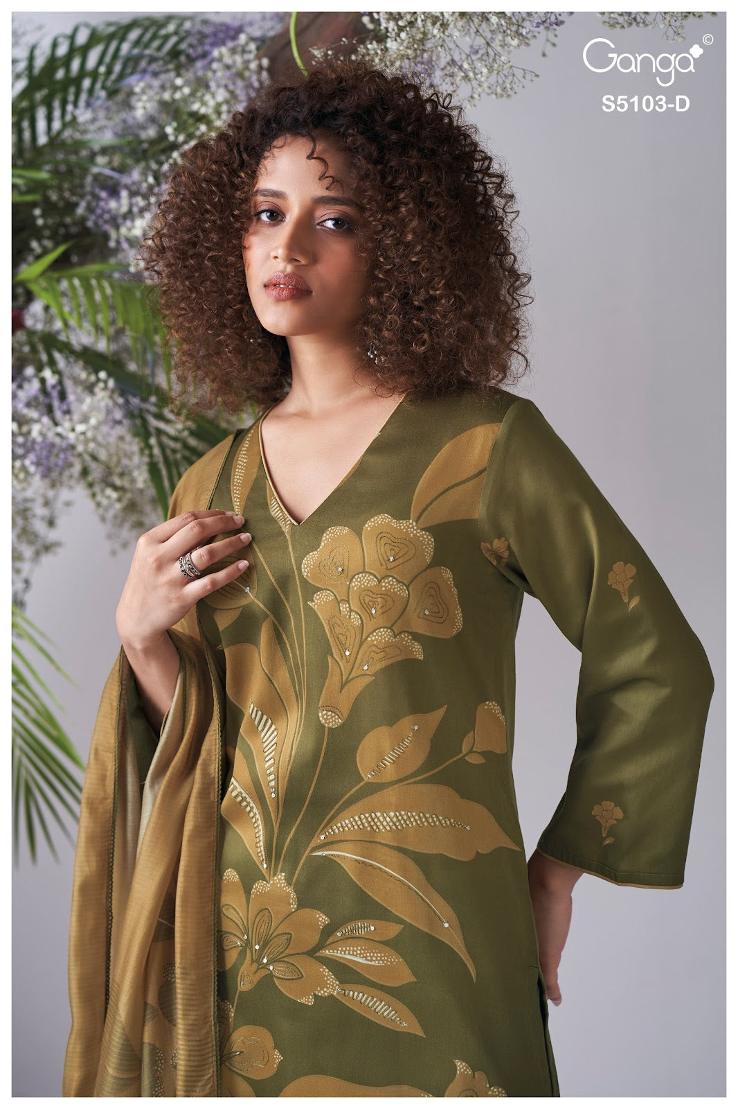 Dhyana S5103 Ganga Cotton Satin Pant Style Suits Supplier