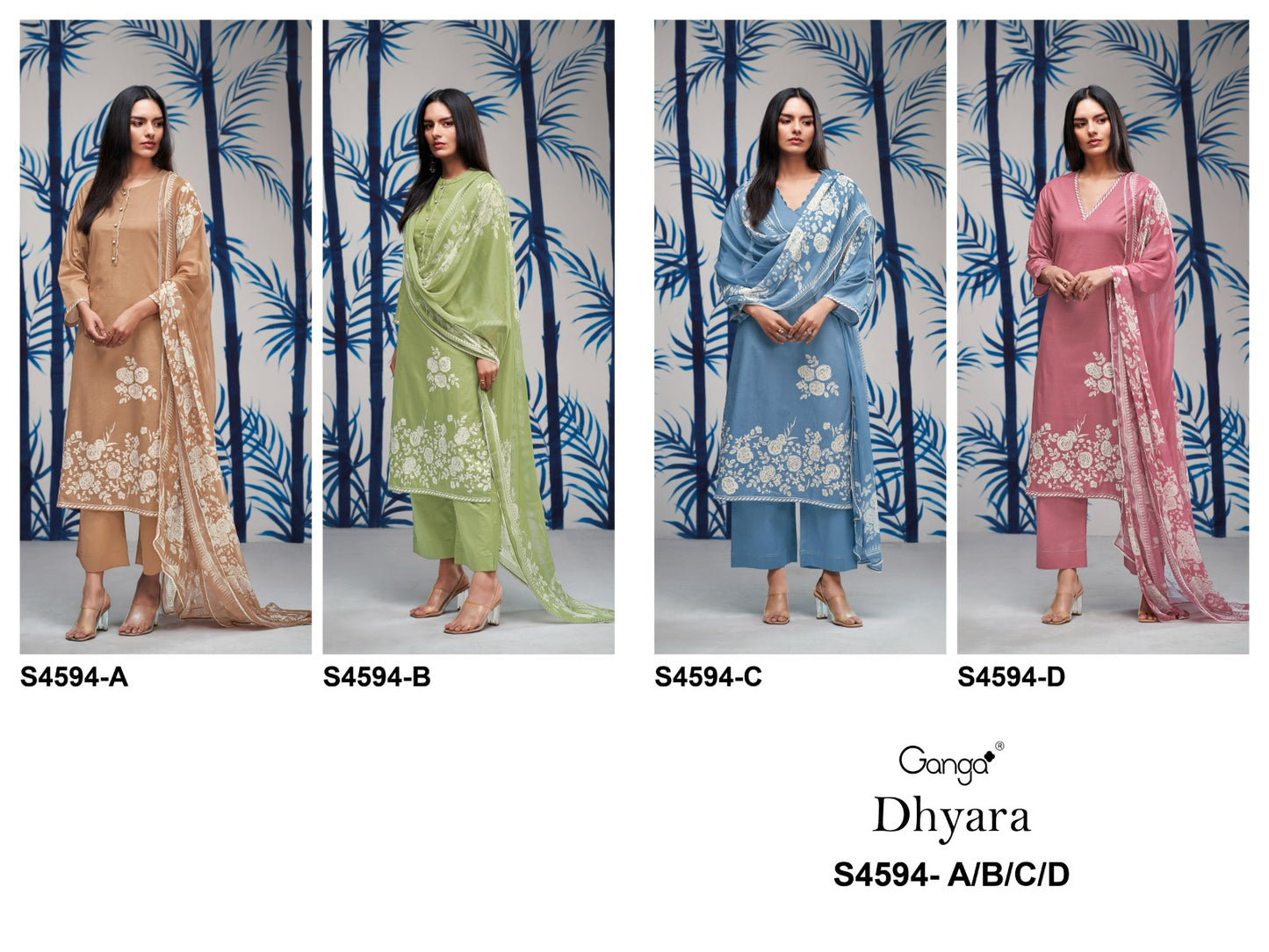Dhyara S4594 Ganga Cotton Pant Style Suits Wholesale