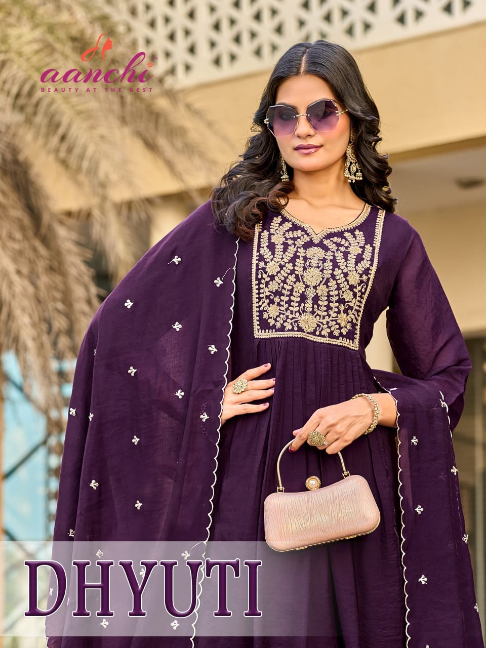 Dhyuti Aanchi Mul Chanderi Readymade Anarkali Suits Wholesale Price