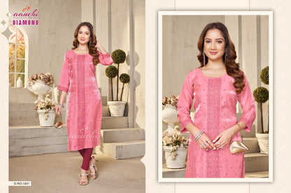 Diamond Aanchi Satin Long Straight Kurti Manufacturer