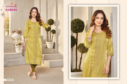 Diamond Aanchi Satin Long Straight Kurti Manufacturer