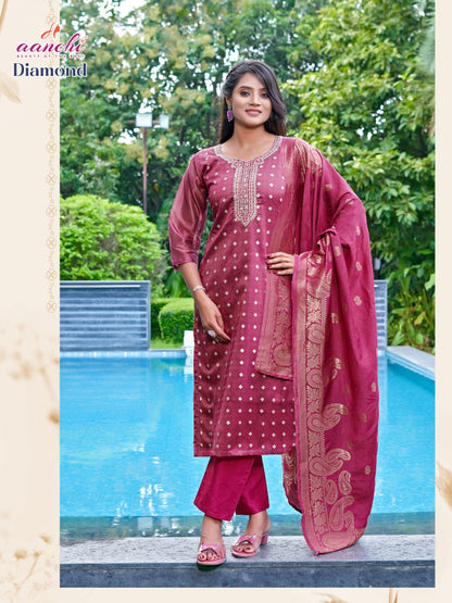 Diamond Aanchi Tissue Readymade Pant Style Suits Supplier Ahmedabad