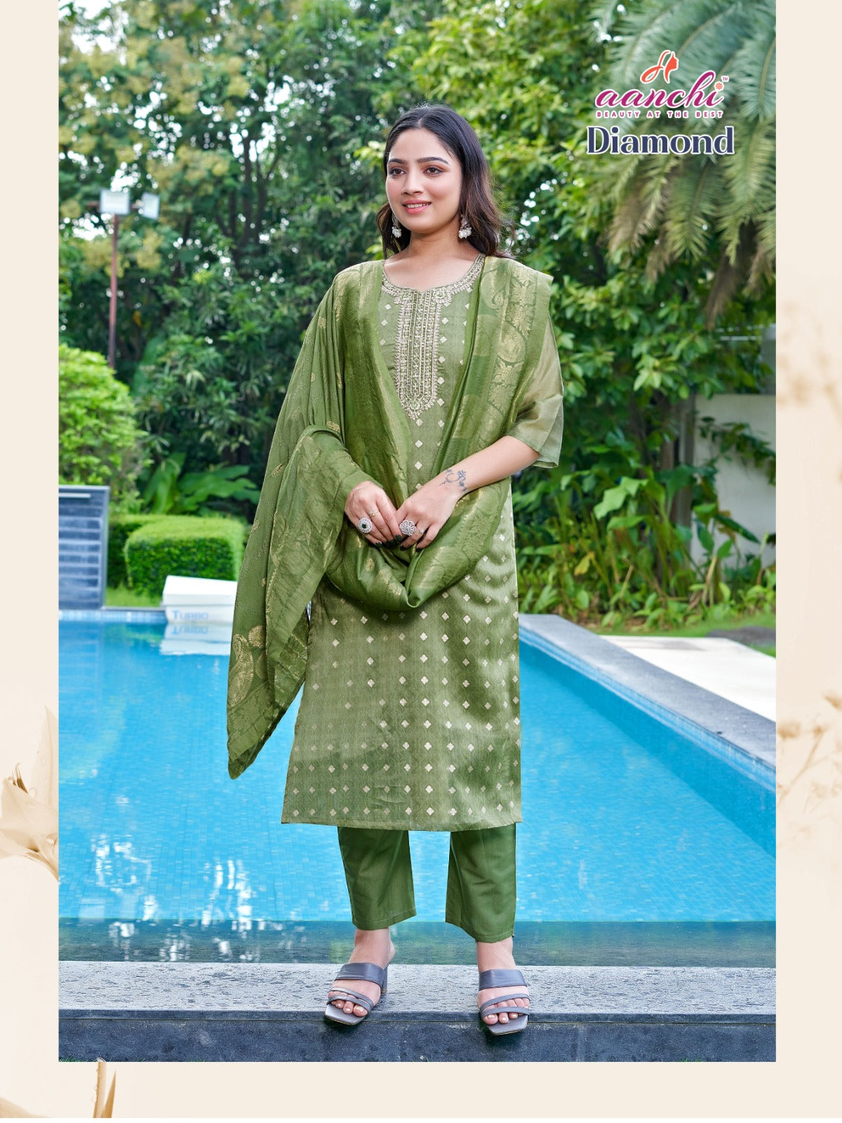 Diamond Aanchi Tissue Readymade Pant Style Suits Supplier Ahmedabad