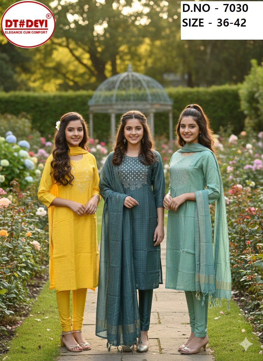 Diamond Dn 7030 Dt Devi Silk Girls Readymade Pant Suits Supplier Gujarat