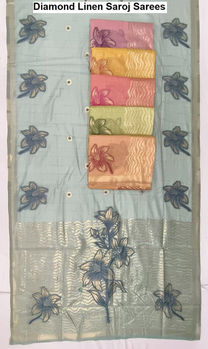 Diamond Linen Saroj Sarees Exporter Gujarat