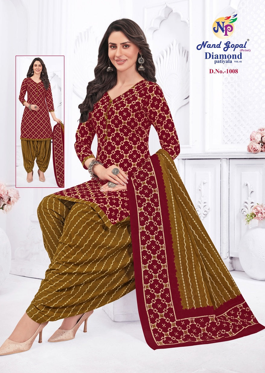 Diamond Patiyala Vol 1 Nandgopal Cotton Dress Material Supplier Ahmedabad