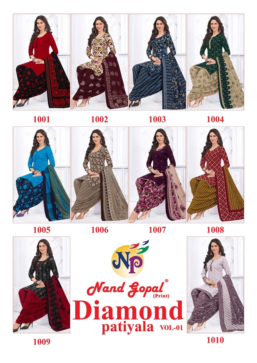 Diamond Patiyala Vol 1 Nandgopal Cotton Dress Material Supplier Ahmedabad