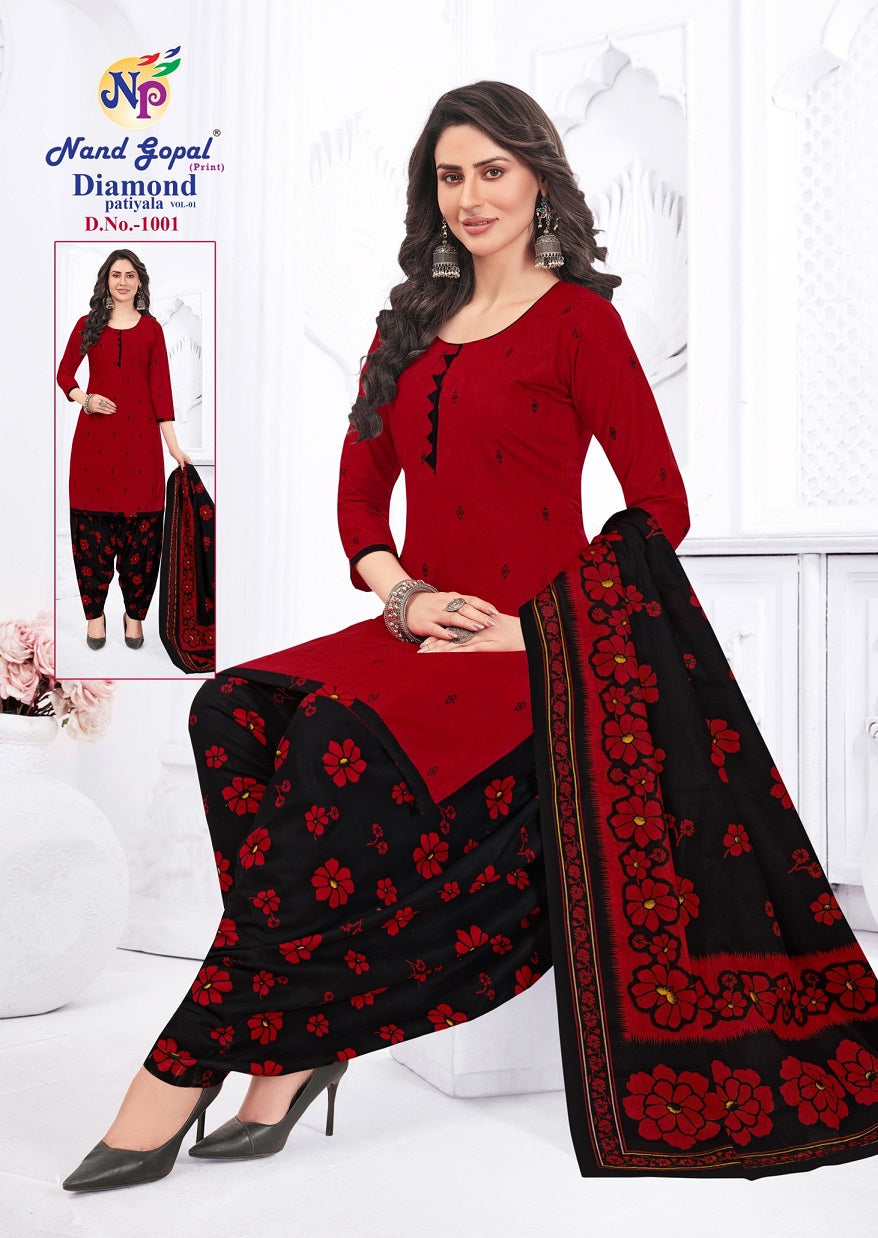 Diamond Patiyala Vol 1 Nandgopal Cotton Dress Material Supplier Ahmedabad