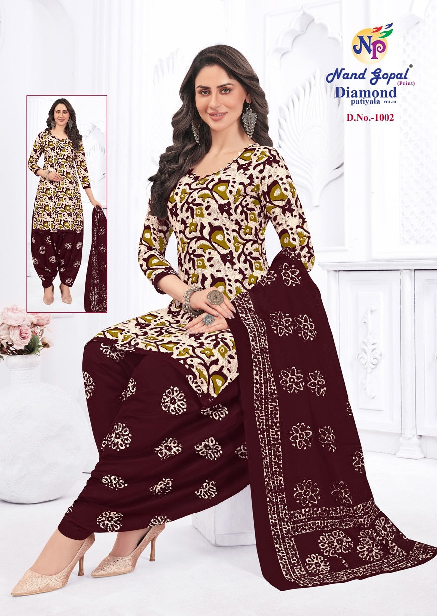 Diamond Patiyala Vol 1 Nandgopal Cotton Dress Material Supplier Ahmedabad
