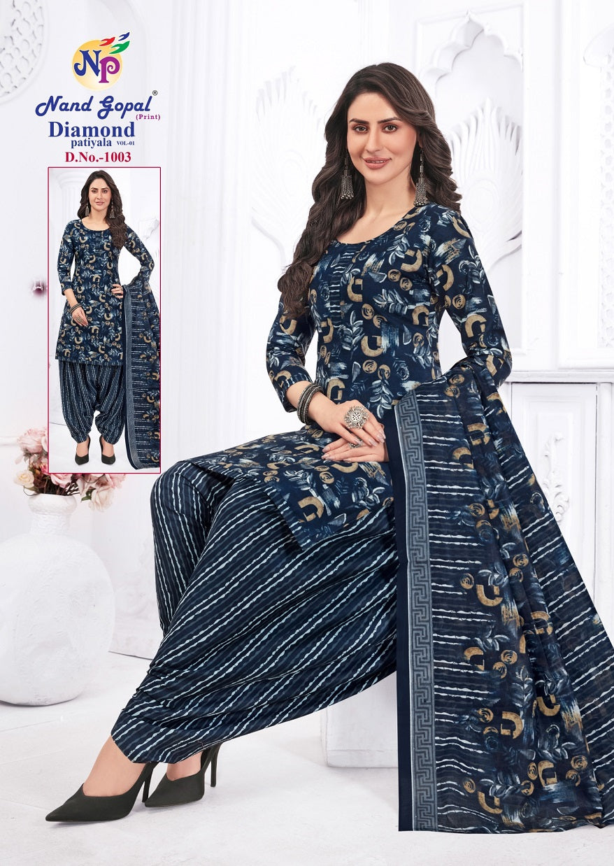 Diamond Patiyala Vol 1 Nandgopal Cotton Dress Material Supplier Ahmedabad