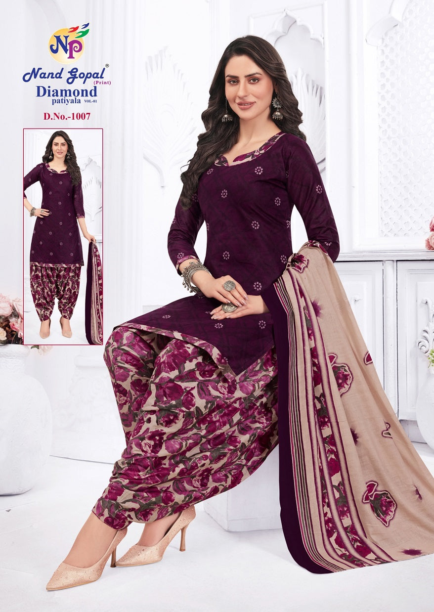 Diamond Patiyala Vol 1 Nandgopal Cotton Dress Material Supplier Ahmedabad