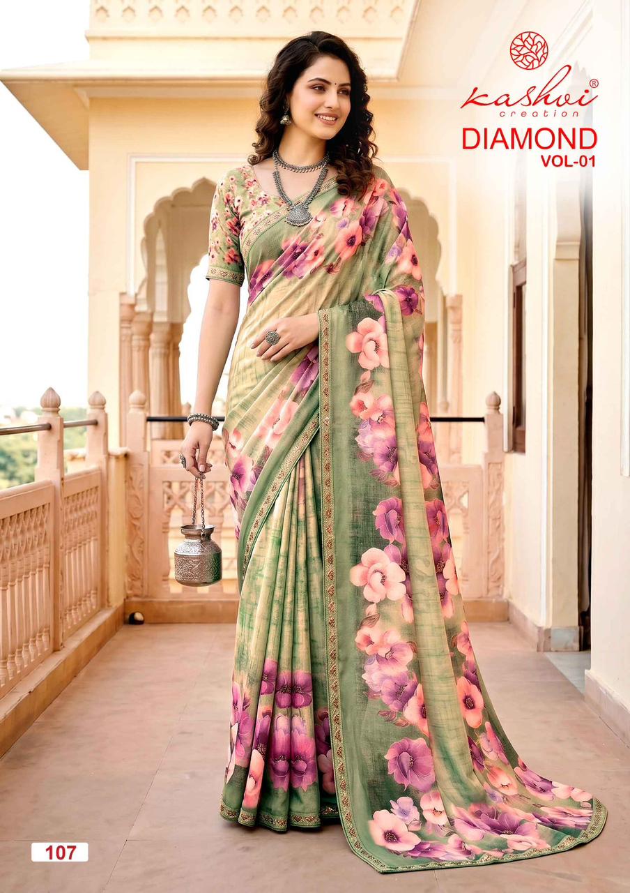 Diamond Vol 1 Kashvi Creation Weightless Sarees Manufacturer Ahmedabad