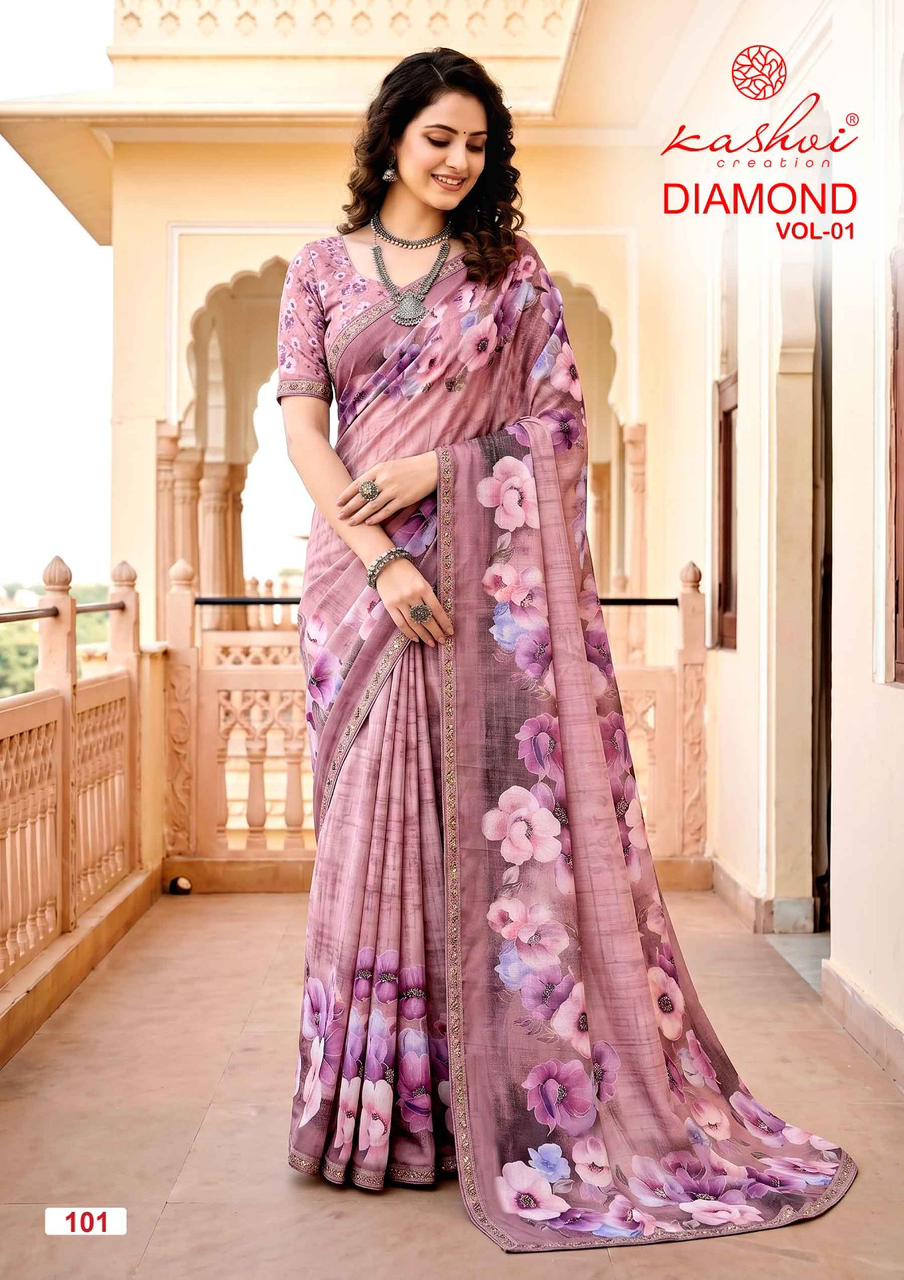 Diamond Vol 1 Kashvi Creation Weightless Sarees Manufacturer Ahmedabad
