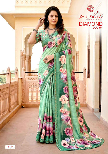 Diamond Vol 1 Kashvi Creation Weightless Sarees Manufacturer Ahmedabad