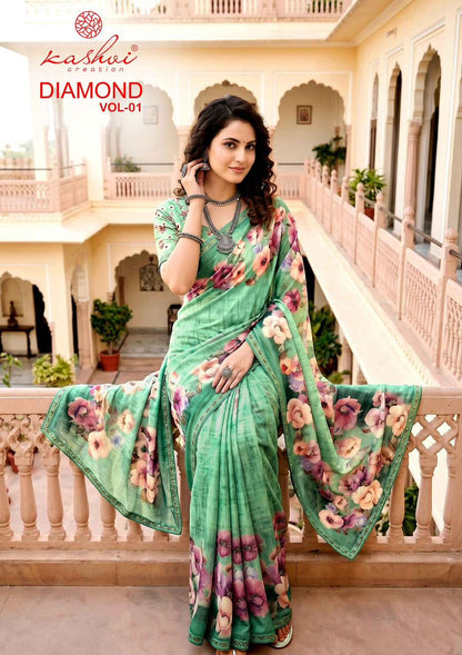 Diamond Vol 1 Kashvi Creation Weightless Sarees Manufacturer Ahmedabad