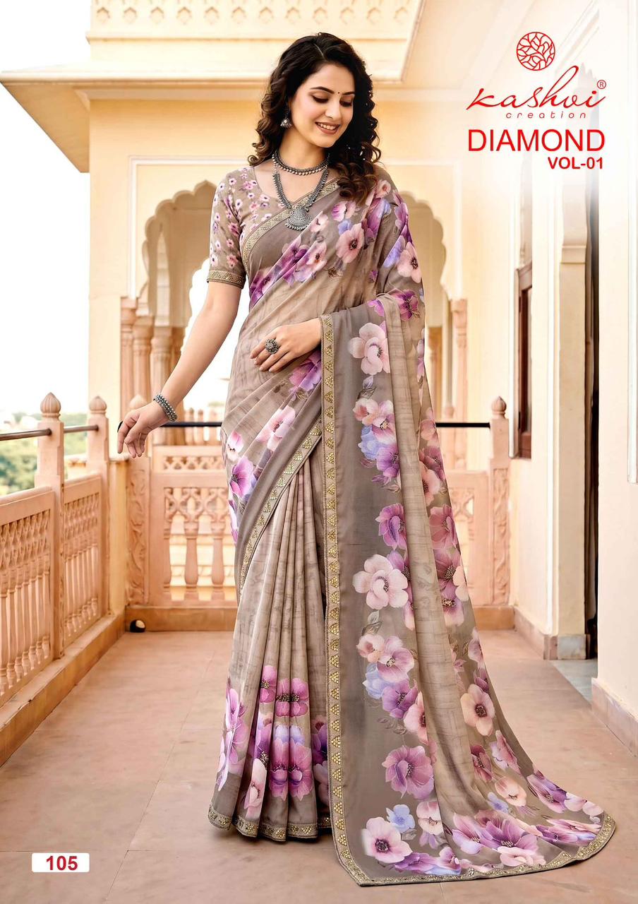 Diamond Vol 1 Kashvi Creation Weightless Sarees Manufacturer Ahmedabad