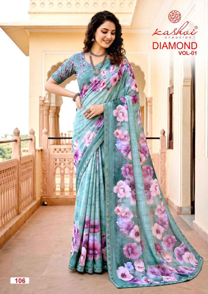 Diamond Vol 1 Kashvi Creation Weightless Sarees Manufacturer Ahmedabad