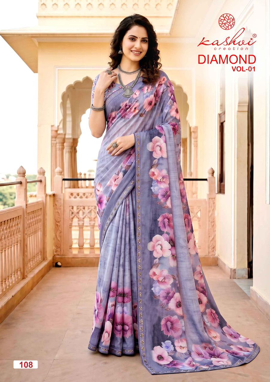 Diamond Vol 1 Kashvi Creation Weightless Sarees Manufacturer Ahmedabad