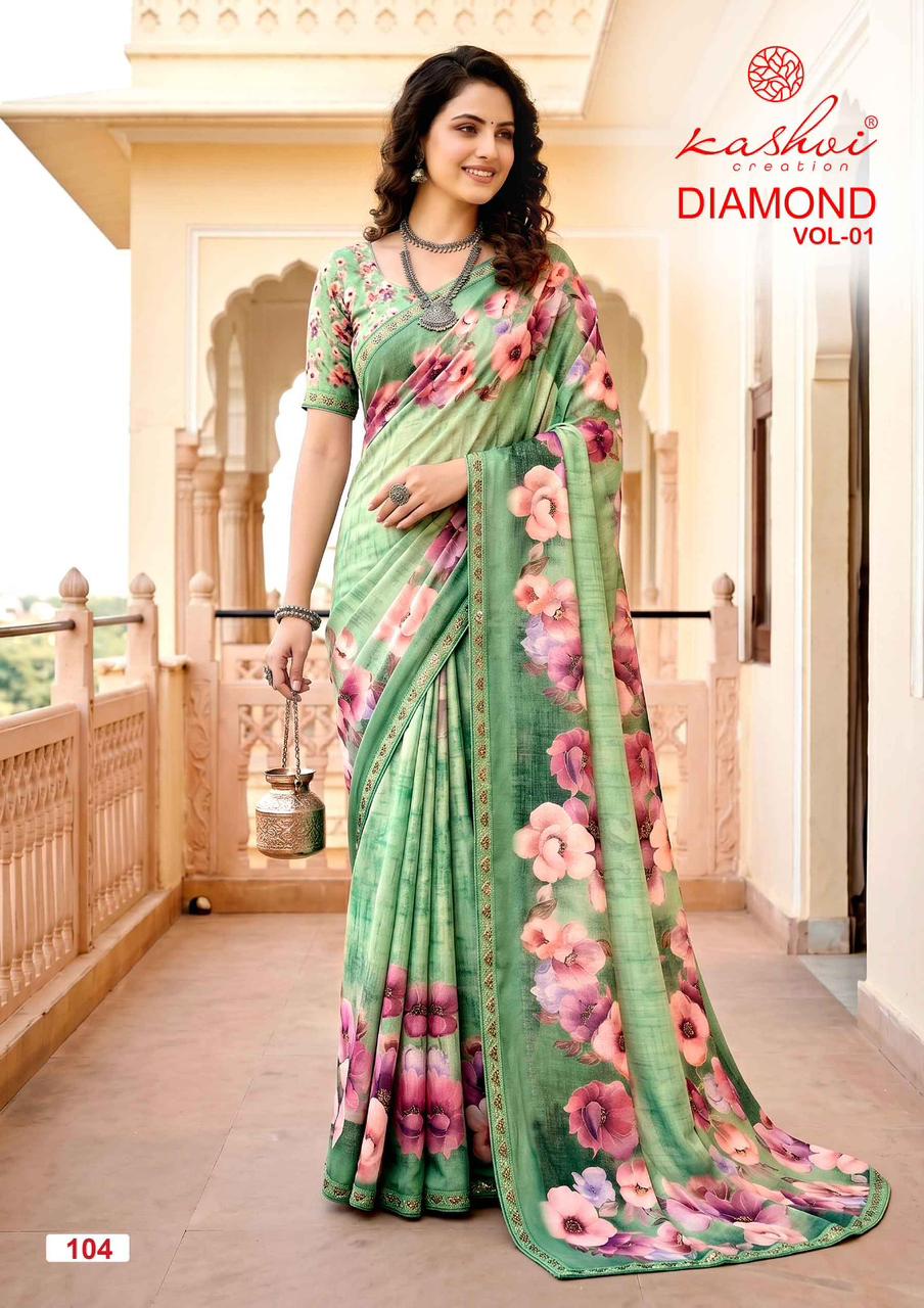 Diamond Vol 1 Kashvi Creation Weightless Sarees Manufacturer Ahmedabad