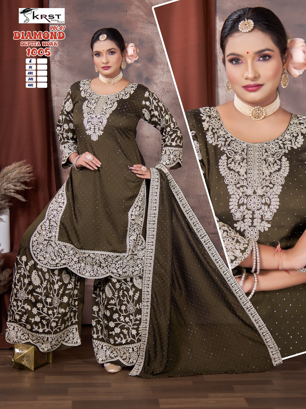 Diamond Vol 1 Krst Vichitra Silk Readymade Plazzo Style Suits Wholesaler Gujarat