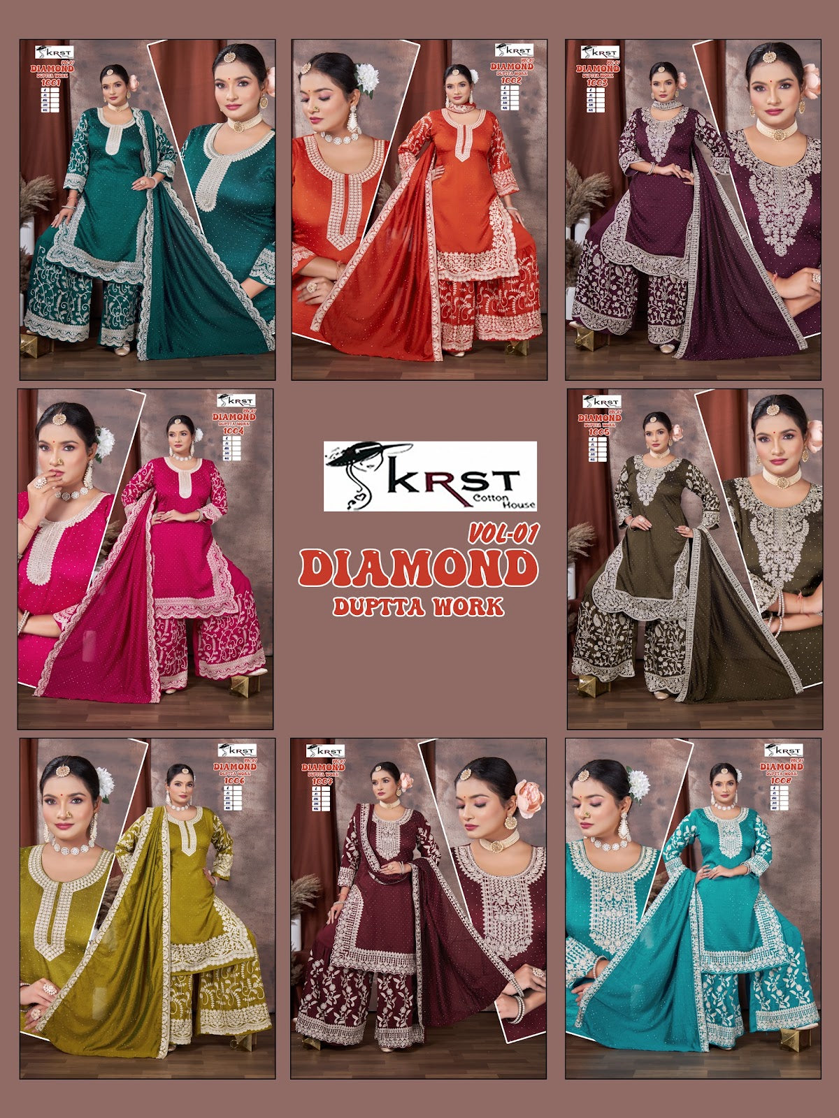 Diamond Vol 1 Krst Vichitra Silk Readymade Plazzo Style Suits Wholesaler Gujarat