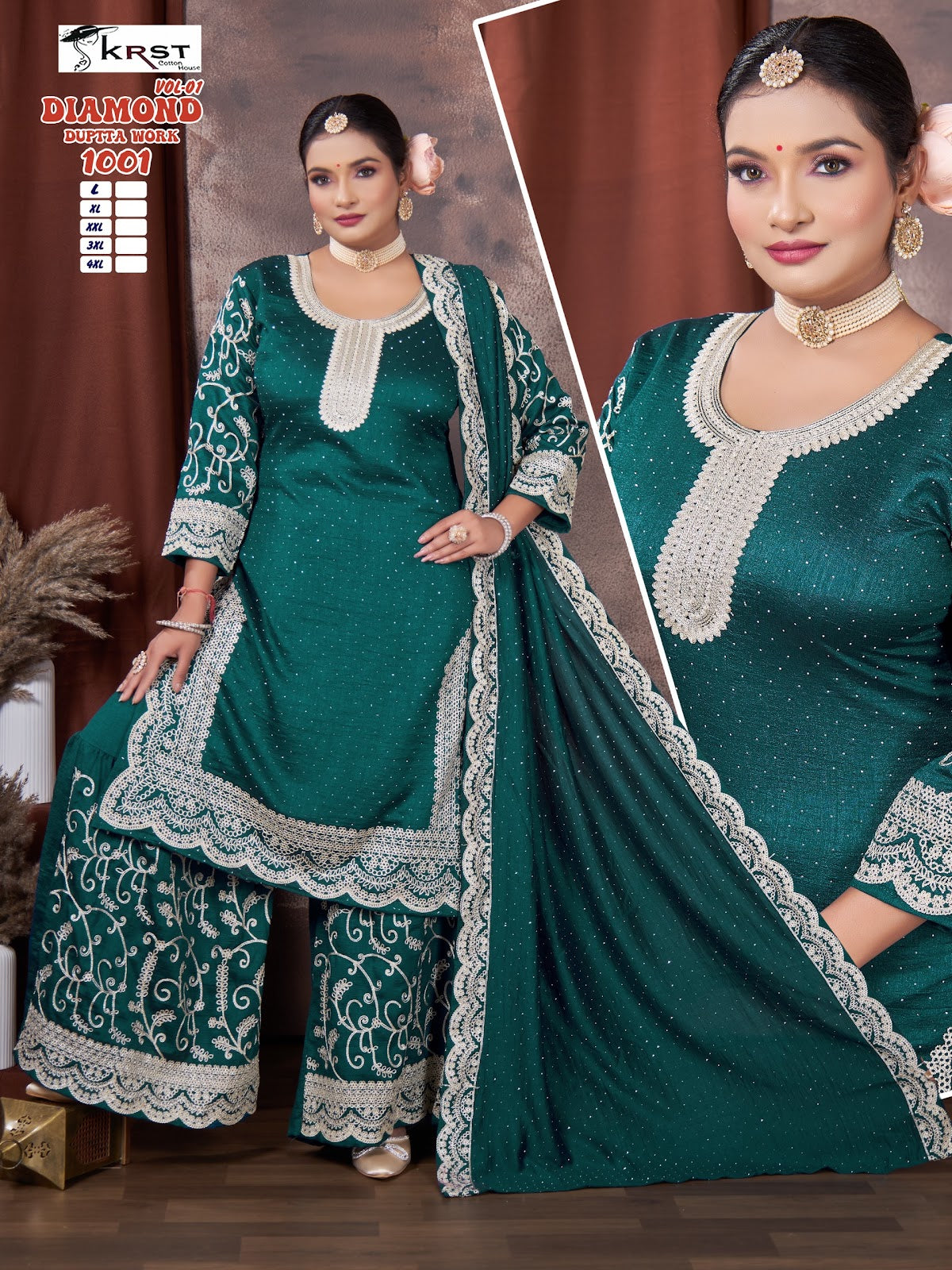 Diamond Vol 1 Krst Vichitra Silk Readymade Plazzo Style Suits Wholesaler Gujarat