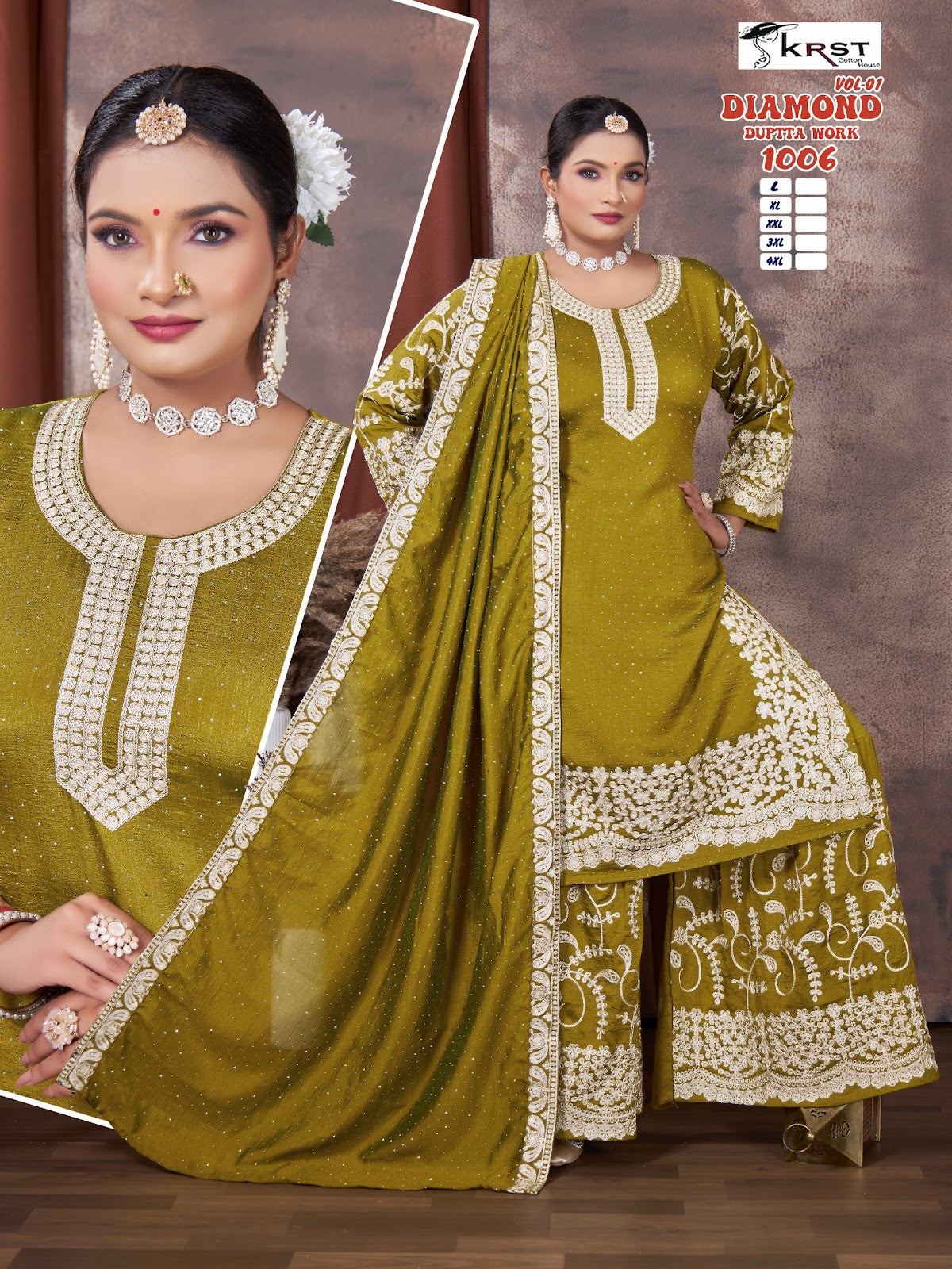 Diamond Vol 1 Krst Vichitra Silk Readymade Plazzo Style Suits Wholesaler Gujarat