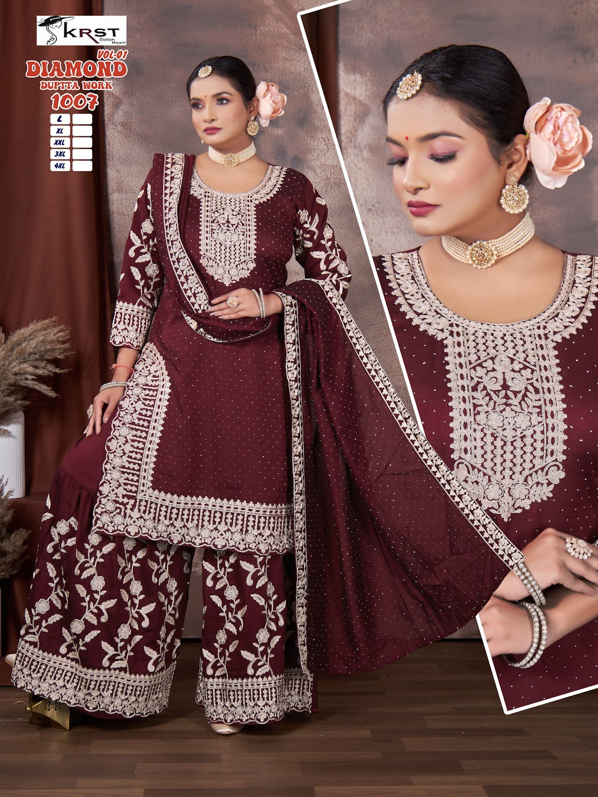 Diamond Vol 1 Krst Vichitra Silk Readymade Plazzo Style Suits Wholesaler Gujarat