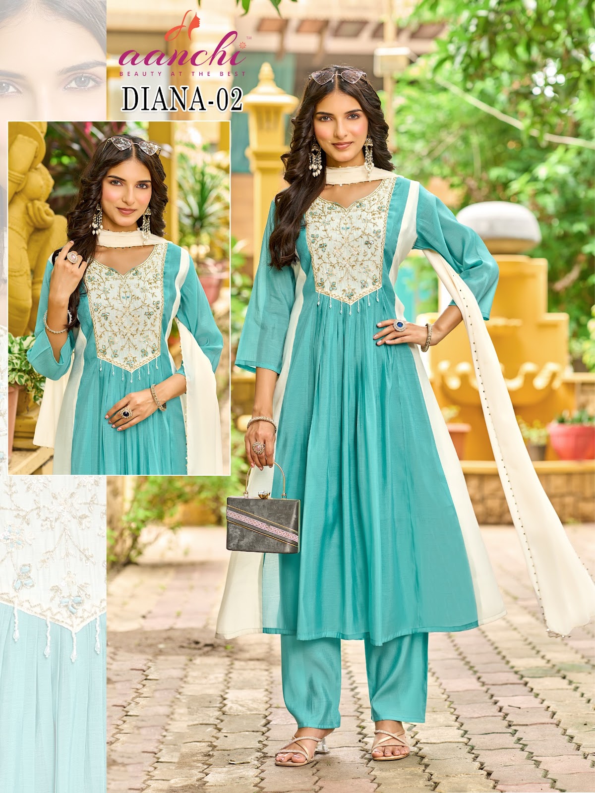 Diana Aanchi Mul Chanderi Readymade Anarkali Suits Manufacturer