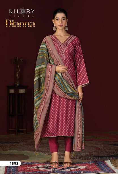 Dianna Kilory Pure Muslin Pant Style Suits Manufacturer Ahmedabad