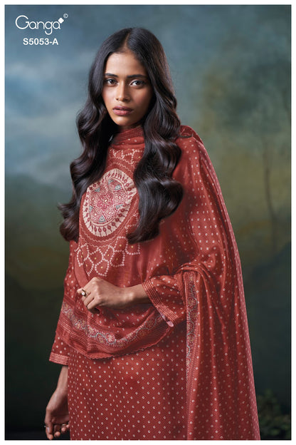 Diantha S5053 Ganga Cotton Satin Plazzo Style Suits Wholesaler India