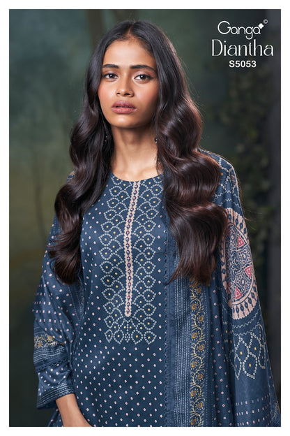 Diantha S5053 Ganga Cotton Satin Plazzo Style Suits Wholesaler India
