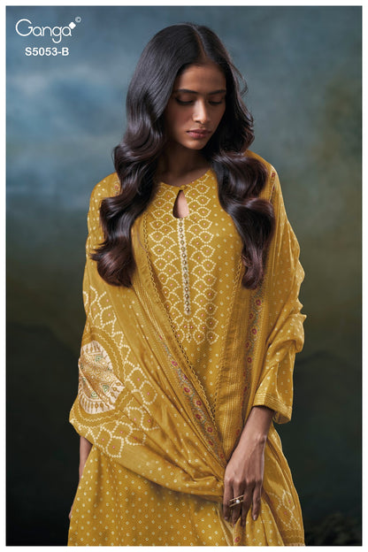 Diantha S5053 Ganga Cotton Satin Plazzo Style Suits Wholesaler India