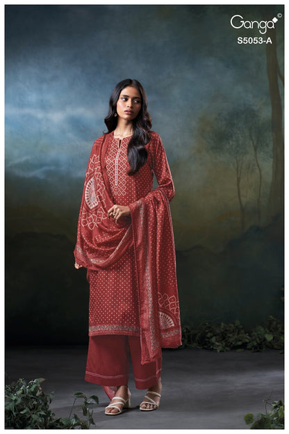 Diantha S5053 Ganga Cotton Satin Plazzo Style Suits Wholesaler India