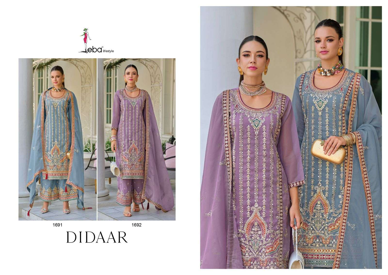 Didaar Eba Lifestyle Simmer Readymade Plazzo Style Suits Wholesale