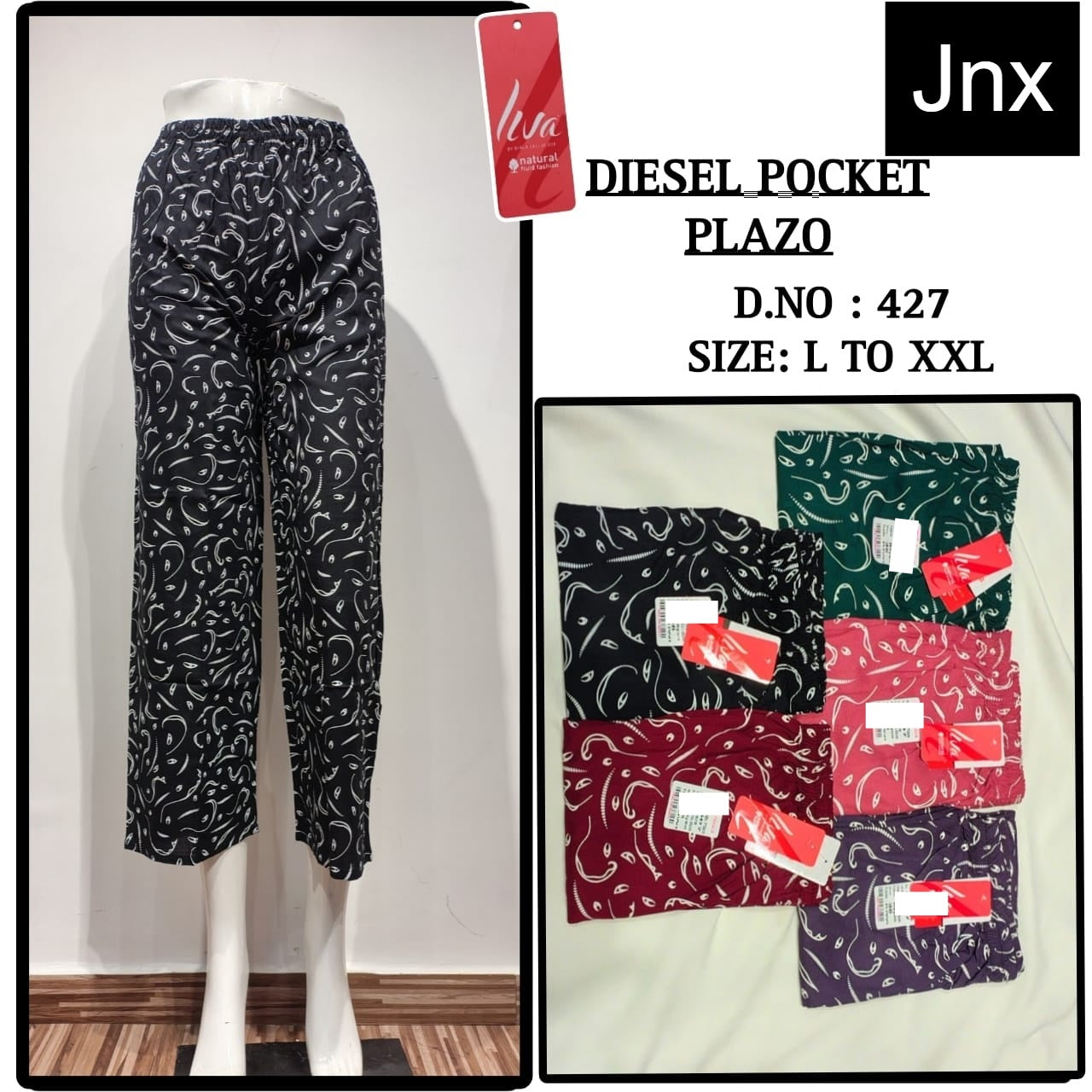 Diesel Jnx Liva Rayon Branded Palazzo Manufacturer