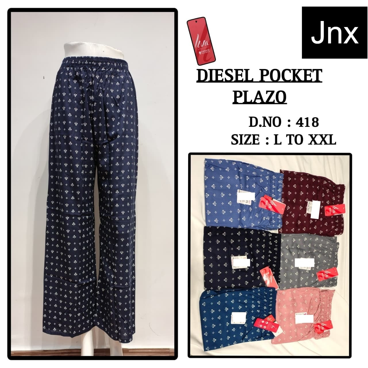 Diesel Jnx Liva Rayon Branded Palazzo Manufacturer