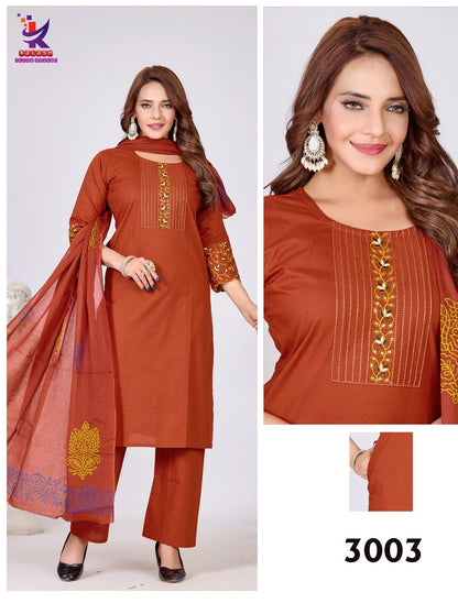 Different Look Mlm Kalash Lifestyle Dhabu Readymade Cotton Pant Suits Exporter India